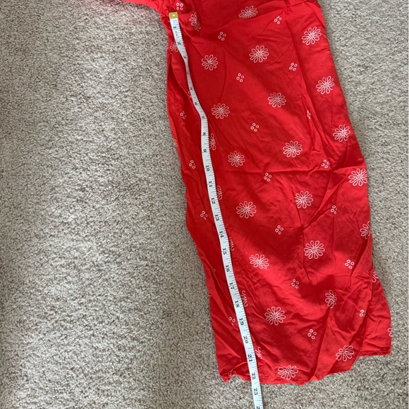 LOFT Red Floral Wide Leg Sleeveless Jumpsuit Size 6 - Picture 6 of 9